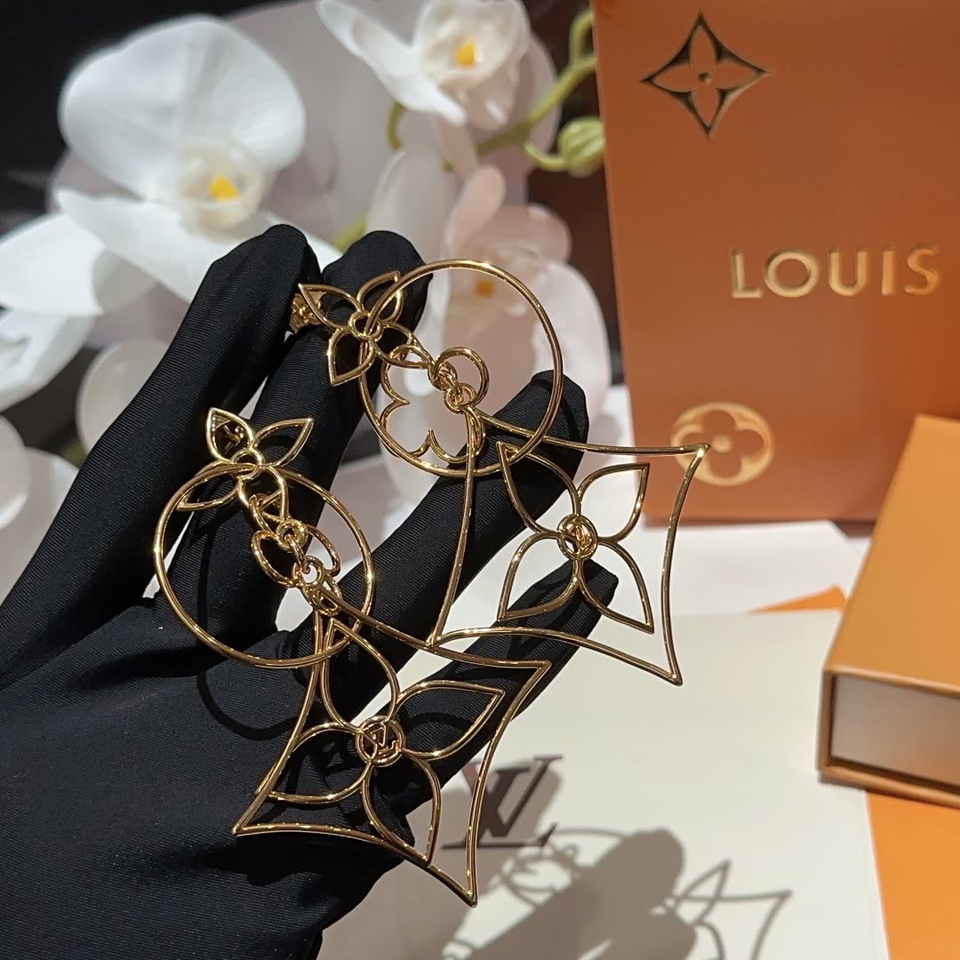 Louis Vuitton Gold Geometric Earrings